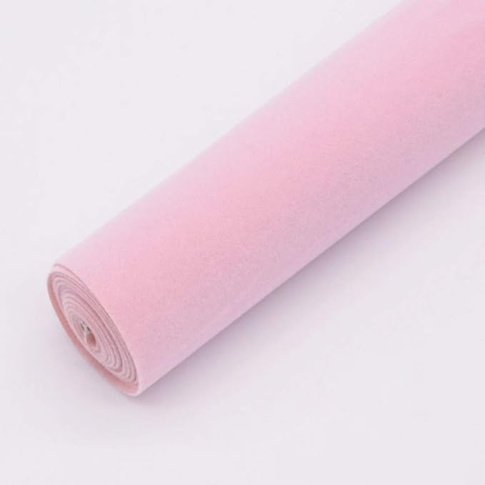 Taogift Self Adhesive Pink Velvet Flock Jewelry Drawer Liner Furniture Sticker Paper for Shelves Drawer Dresser Cabinets Jewlery Displays Arts Crafts Decor 17.7x98 Inches