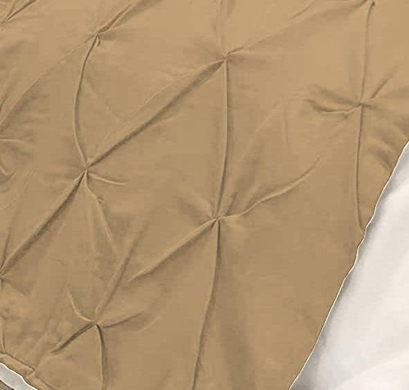 Bed Runner Set - 100% Pure Cotton 800 Thread Count - Luxury 1 Pinch Pleated Bed Runner and 2 Pillow Cover - 3 Piece Pinch Pleated Bed Runner Set California King, Taupe