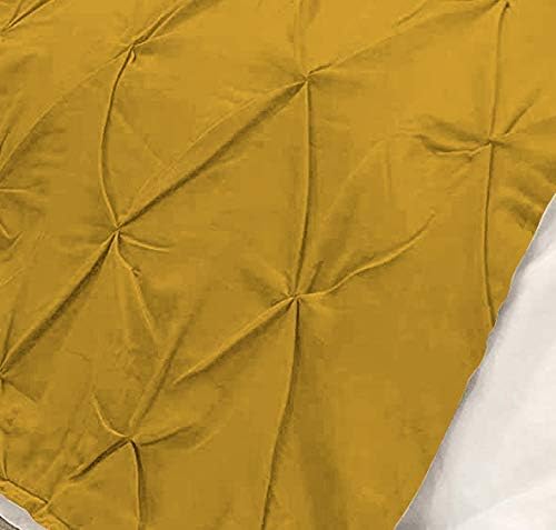 Bed Runner Set - 100% Pure Cotton 800 Thread Count - Luxury 1 Pinch Pleated Bed Runner and 2 Pillow Cover - 3 Piece Pinch Pleated Bed Runner Set King, Gold