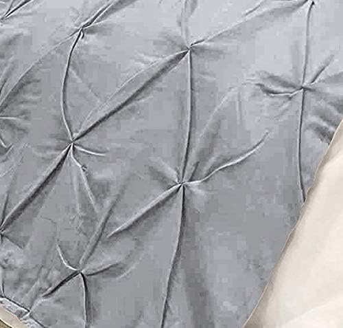 Bed Runner Set - 100% Pure Cotton 800 Thread Count - Luxury 1 Pinch Pleated Bed Runner and 2 Pillow Cover - 3 Piece Pinch Pleated Bed Runner Set Twin, Light Grey