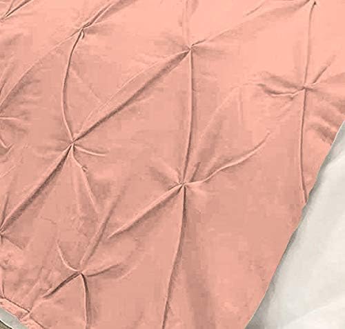 Bed Runner Set - 100% Pure Cotton 800 Thread Count - Luxury 1 Pinch Pleated Bed Runner and 2 Pillow Cover - 3 Piece Pinch Pleated Bed Runner Set California King, Peach