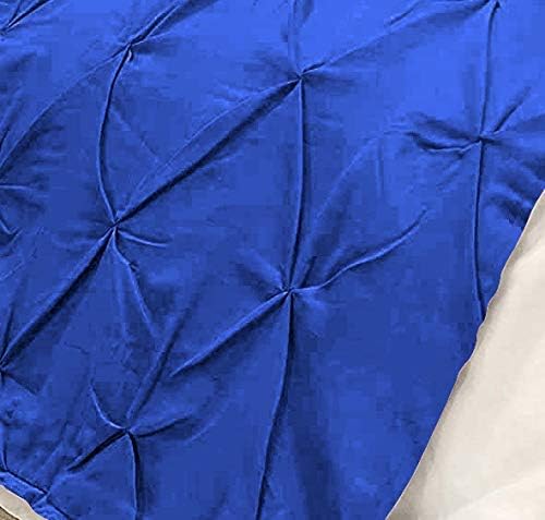 Bed Runner Set - 100% Pure Cotton 800 Thread Count - Luxury 1 Pinch Pleated Bed Runner and 2 Pillow Cover - 3 Piece Pinch Pleated Bed Runner Set King, Royal Blue
