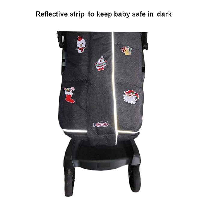 Christmas DIY Play Fun Waterproof Winter Stroller Bunting Bag Toddler,Width Adjustable, Anti-Dirt,Foot Area Open, Hoodie, All Features Needed for Baby Stroller Footmuff