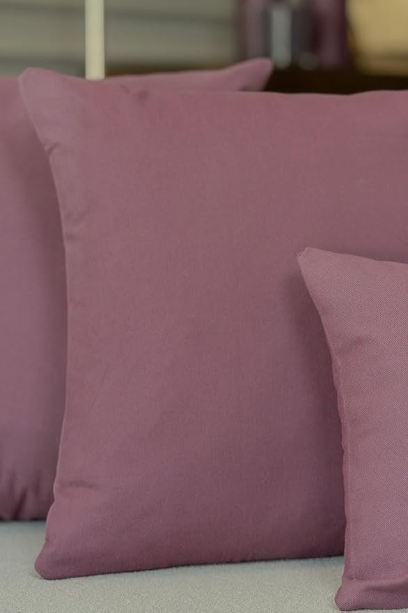 Haven & Glow Decorative Throw Pillow Cover – Square Cushion Case with Zipper | Modern Sofa, Couch & Bed Accent Pillow Covers for Living Room, Bedroom & Home Decor | 20 x 20 Inch – Violet – Pack of 2