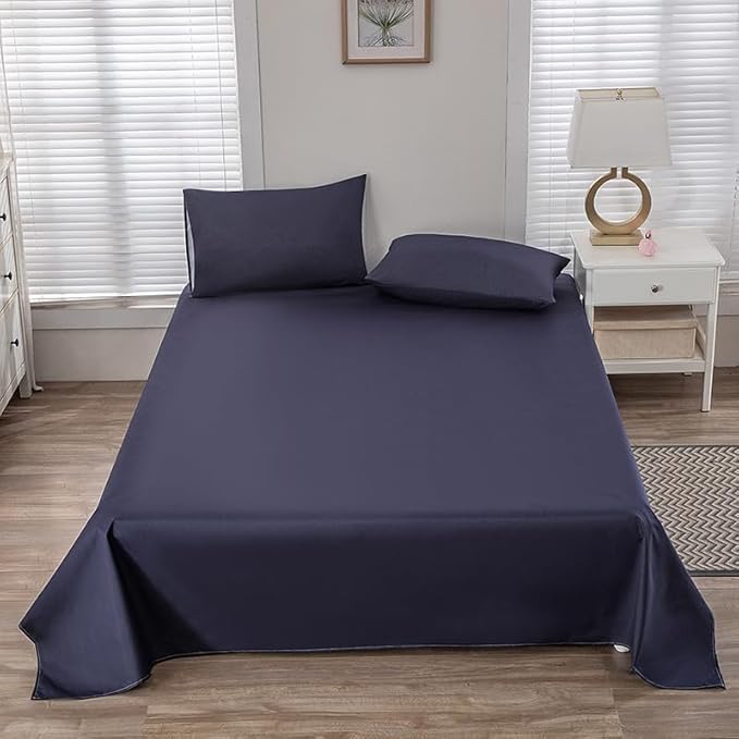 WenBags Lightweight Waterproof Flat Sheet 70 * 90 Inches Queen Size-Mattress Protector for Bed & Couch, Pet Hair Resistant Cover Ideal for Dogs & Cats, Perfect for Hotels & Hospitals(Navy Blue)