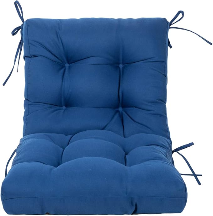 ARTPLAN Seat/Back Outdoor Chair Cushion,Set of 4 Patio Chair Cushion with Tie,Tufted Replacement for Patio Furniture,20x20x4 Inches,4 Count