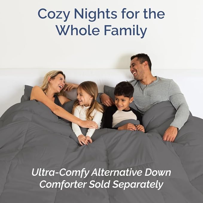 Olympic Queen Sheet Set 66x80 - 4 Piece RV Olympic Queen Size Sheets - Soft, Breathable & Cooling - Fits 14” to 16" Mattress w/ Deep Pockets - Comfy Luxury Bedding - Fade & Wrinkle Free - Dark Grey