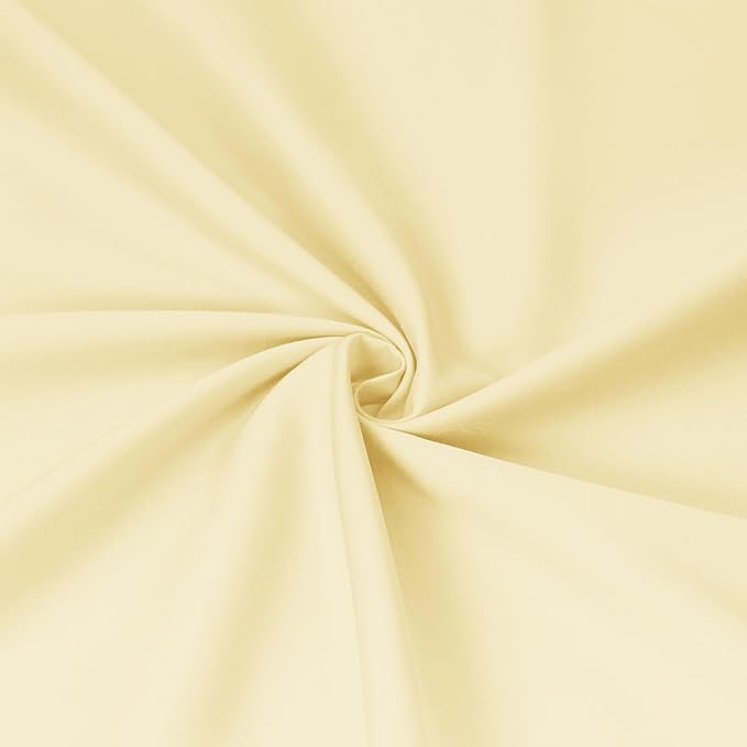 Sunflower Twin Fitted Sheet, 1-Piece Deep Pocket Fitted Bottom Sheet 15", 100% Cotton Sateen Soft Breathable, Butter Cream