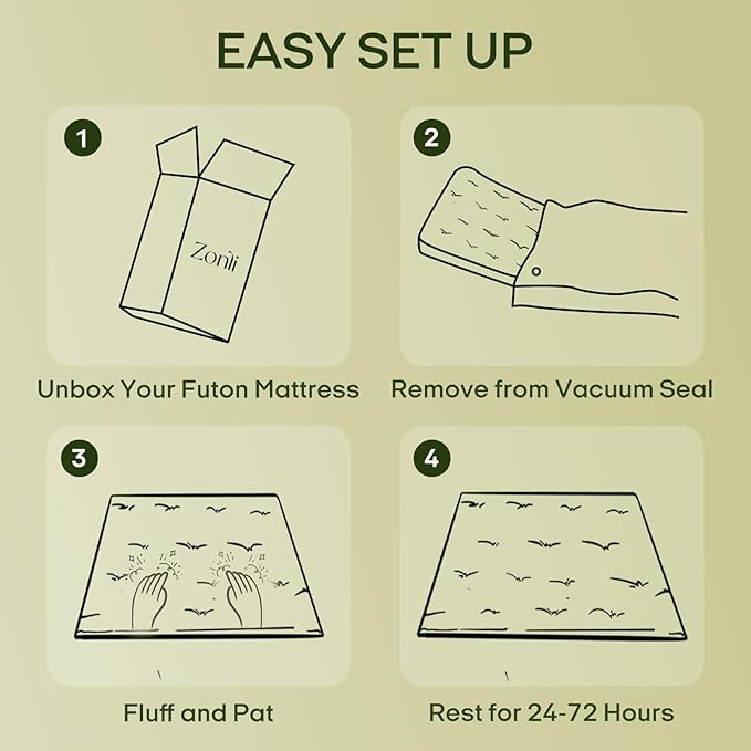 ZonLi Japanese Floor Futon Mattress Full Size 75"x 54", 100% Cotton Cover 4'' Thicken Tatami Mattress, Foldable Sleeping Pad, Portable Dormitory Tatami Mat, Roll Up Floor Lounger Bed for Adult (Grey)