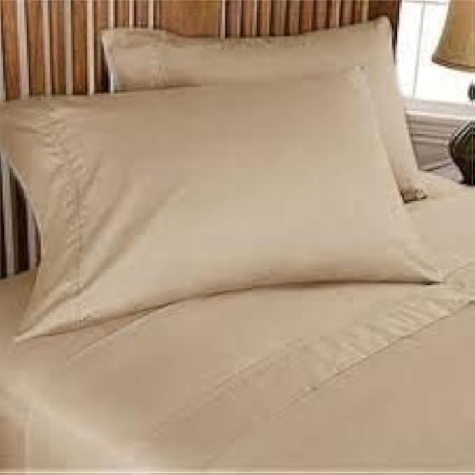 PLUSHY COMFORT Luxury Queen Sleeper Sofa Bed Sheet Set, Color Taupe Solid, 100 Percent Egyptian Cotton, 600 Thread Count, Size (60"x74"x8)