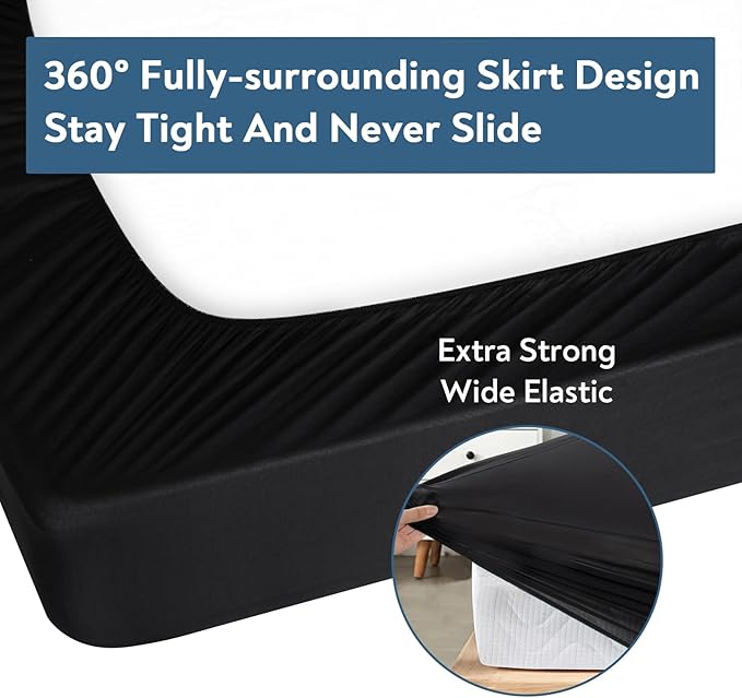 Split Top King Sheets Fitted Only for Adjustable Bed, 34 Inches Top Split from Head King Bottom Sheets Compatible with Sleep Number Bed, Half Split King Bed Sheet with Deep Pocket up to 18"