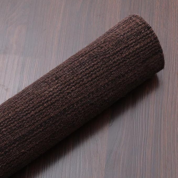 Rugsotic Carpets Hand Woven Flat Weave Kilim Wool ECO-Friendly Area Rugs - 10'x10', Square Shape, Dark Brown Color, Solid Plain Design, Low Pile Handmade Rugs for Living Room, Bed Room (D00111)