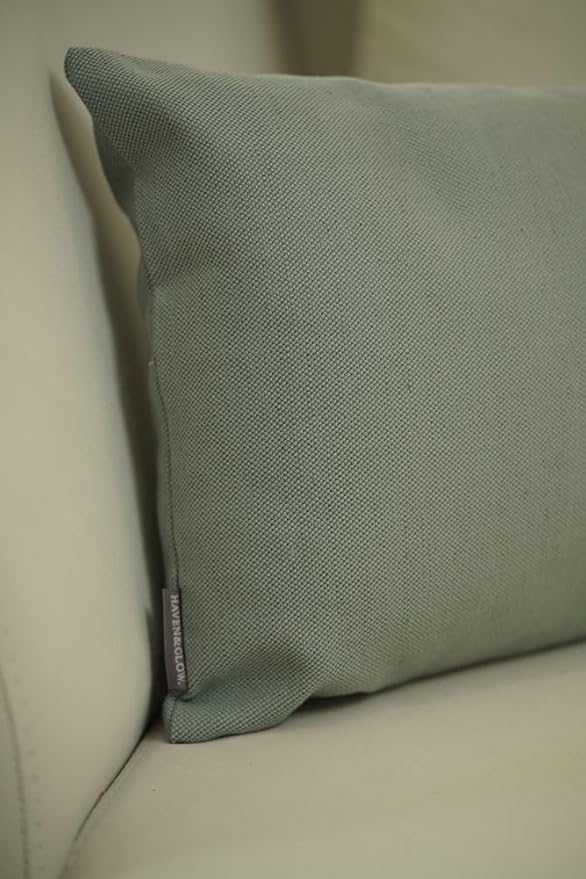 Haven & Glow Decorative Throw Pillow Cover – Rectangle Cushion Case with Zipper | Modern Sofa, Couch & Bed Accent Pillow Covers for Living Room, Bedroom & Home Decor | 20 x 12 Inch – Blue – Pack of 2
