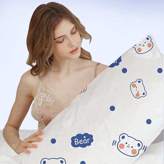 Portable Disposable Bed Sheet, Duvet Cover, Pillowcase Four Piece Set,Disposable Bed Sheets, Quilt Cover and Pillow case Set for Hotel and Travel,Non-Woven,94.49x86.61inches Double Bed