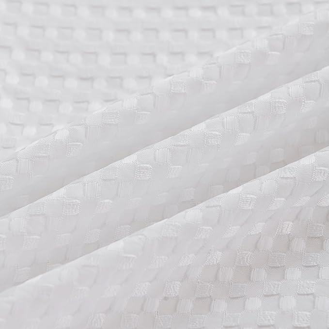Twin Bed Skirt - 14 Inch Drop with Split Corners, Pleated Waffle Weave Bed Skirt, Tailored Dust Easy Fit, Machine Washable (White, Twin - 14" Drop)