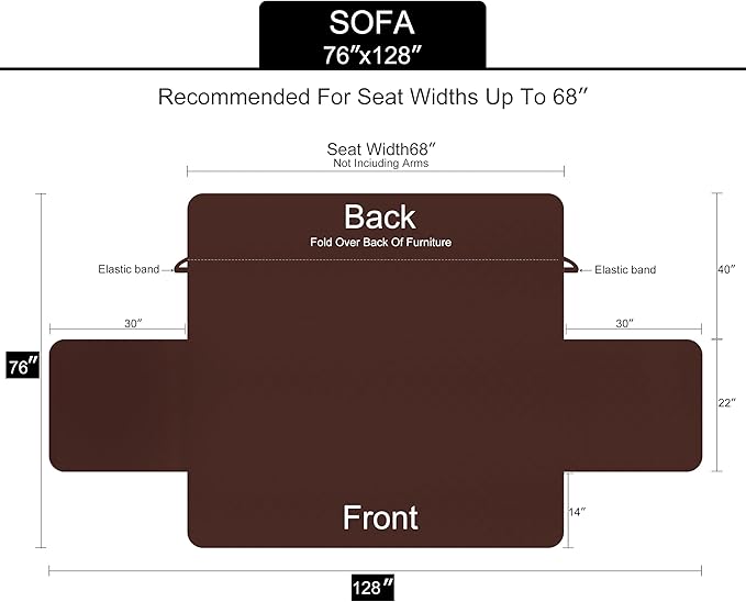 U-NICE HOME Reversible Sofa Cover Couch Cover for Dogs with Elastic Straps Water Resistant Furniture Protector for Pets Couch Cover for 3 Cushion Couch (Sofa, Greyish Green/Taupe)