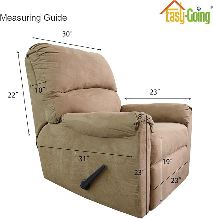 Easy-Going Recliner Stretch Sofa Slipcover Sofa Cover 4-Pieces Furniture Protector Couch Soft with Elastic Bottom Polyester Spandex Jacquard Fabric Small Checks(Recliner, ASH Rose) Large