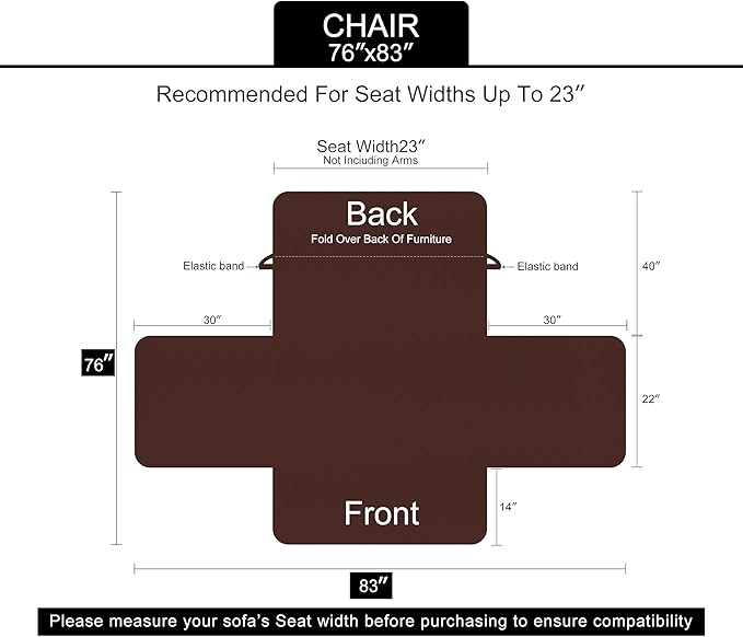 U-NICE HOME Recliner Chair Covers Reversible Chair Cover Pet Covers for Dogs with Elastic Straps Water Resistant Diamond Quilted (23''Recliner Small, Light Camel/Beige)