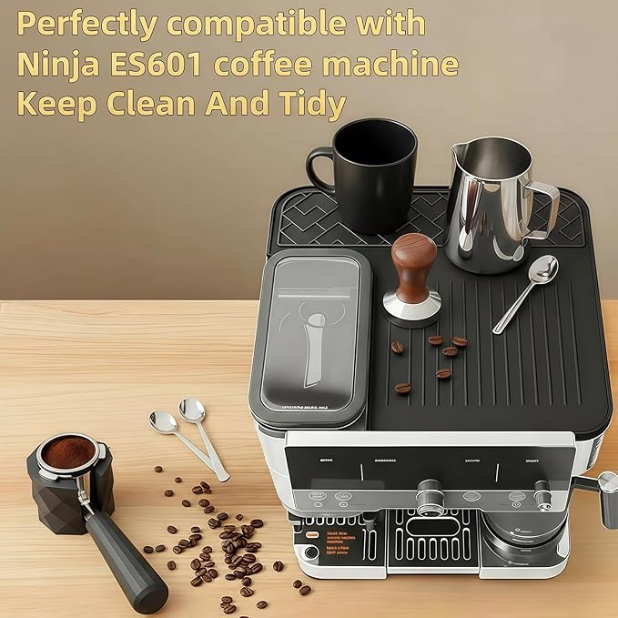 Premium Top Mat for Ninja Luxe Cafe Espresso Machine ES601 & ES701 – Custom Fit Coffee Machine Cover – Food-Grade Silicone – Waterproof, Heat-Resistant, Non-Slip, Easy to Clean, Coffee Bar Accessories