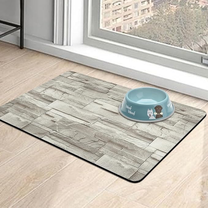 Pet Food Mats for Floor, Absorbent Dog Mat for Food and Water Dispenser Mat, Dog Food Mat Quick Dry Cat Food Mat Pet Supplies