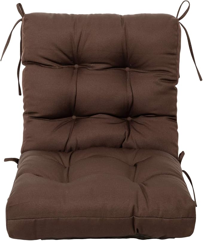 ARTPLAN Seat/Back Outdoor Chair Cushion,Set of 4 Patio Chair Cushion with Tie,Tufted Replacement for Patio Furniture,20x20x4 Inches,4 Count