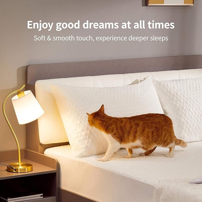 CoolShields Pillow Protector (4 Pack) Standard – Waterproof Zippered Pillow Covers, Hypoallergenic, Premium Pillowcase Encasement for Better Sleep