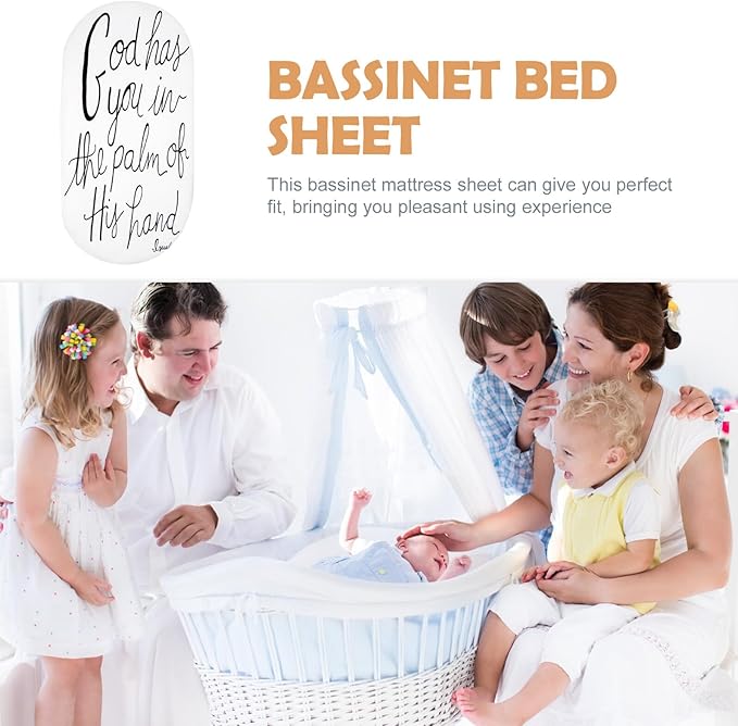 Breathable Elastic Bassinet Sheet for Boys Soft Fitted Cradle Mattress Cover with Unique Pattern Skin-Friendly Washable Nursery Bedding Accessory