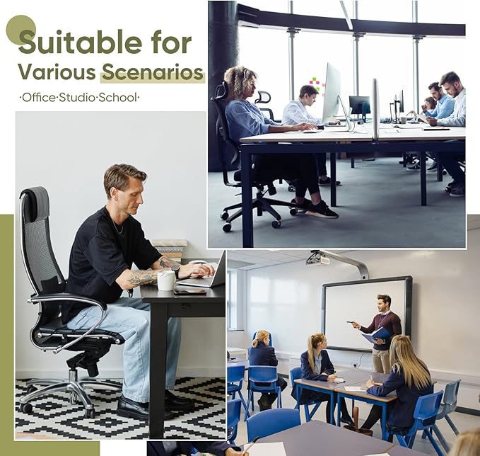 Office Chair Mat for Carpet & Hardwood, Upgraded 45" x 60" Tempered Glass Chair Mat for Office Home, with 4 Anti-Slip Pads