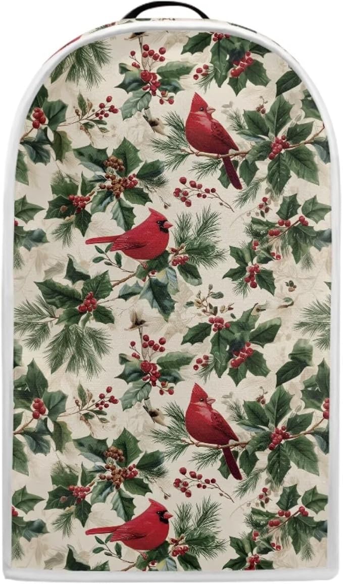 Christmas Teal Blender Cover for Kitchen Countertop Washable Small Appliance Dust Cover Kitchen Decor Food Processor Protector with Handle Blender Protection Accessories Christmas Decor