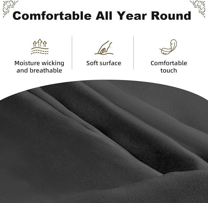 Floor Futon Cover Queen Size 82" L x 62" W Japanese Floor Futon Mattress Slipcover Tatami Mats Cover Washable Black