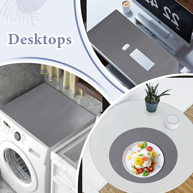 Drawer and Shelf Liner for Kitchen Cabinet: 23 in X 20 Ft Non Slip Waterproof Shelf Paper Non Adhesive Refrigerator Liners Pure Grey Easy Liners for Bathroom with Knife Tape Measure