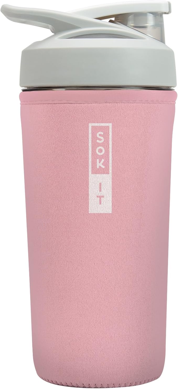 Sok It BotlSok Protein Blender Shaker Bottle Sleeve Insulated Neoprene Cover (Millennial Pink, Fits 28oz Blender)