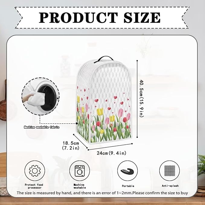 Tulip Flower Blender Cover Kitchen Home Decor Appliance Cover Dust Protection Kitchen Blender Protective Cover Anti-Stain and Anti-Static
