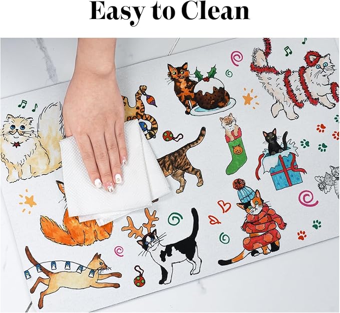 Dog Food Mats for Floors, Absorbent Dog Bowl Mats for Food and Water, Quick Dry Pet Cat Food Mat Non-Slip Pet Supplies