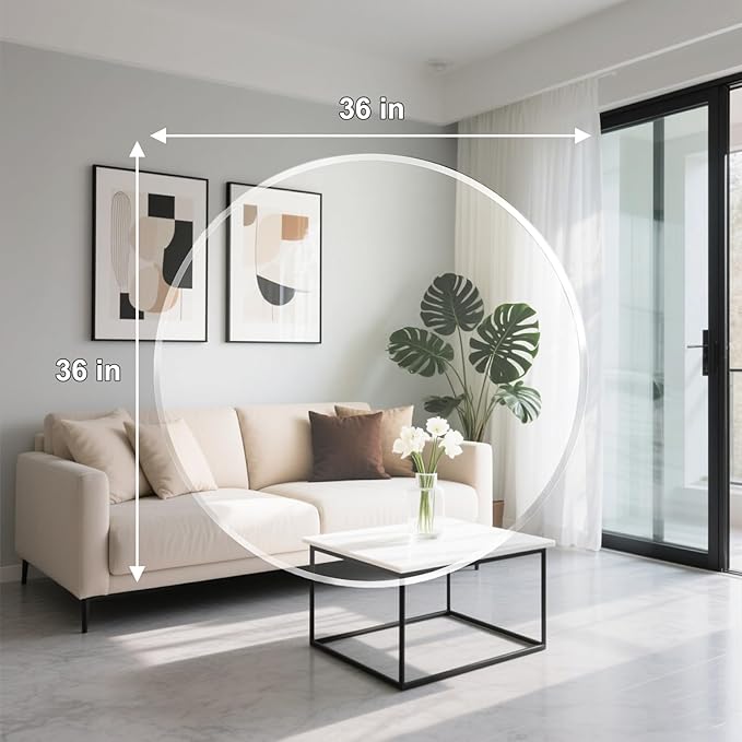 Beveled Edge 36" Round Office Chair Mat for Carpet or Hardwood Floor Crystal Clear, 36" x 36" for a Smooth Glide and Easy Roll On/Off, Heavy Duty and Non-Slip Floor Ultimate Clear Chair Mat