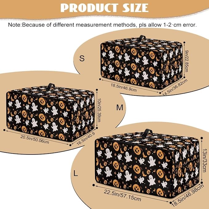 Halloween Toaster Oven Dust Cover Protective Microwave Oven Cover with Pockets Dust-proof Countertop Appliance Protector, Halloween Pumpkin Ghost Bat Star Print, L