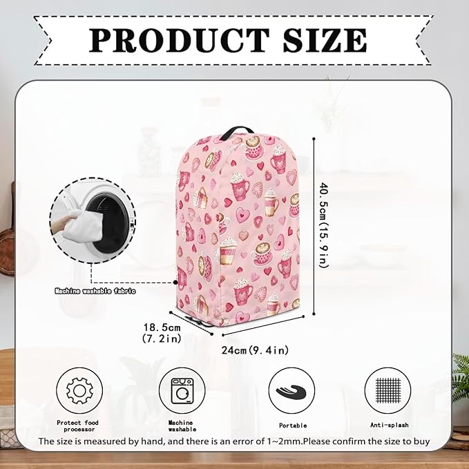 Valentine's Day Coffee Machine Dust Cover Appliance Dust Covers Anti Fingerprint Dust Proof Blender Cover for Home Kitchen Blender Juicer Dust Cover