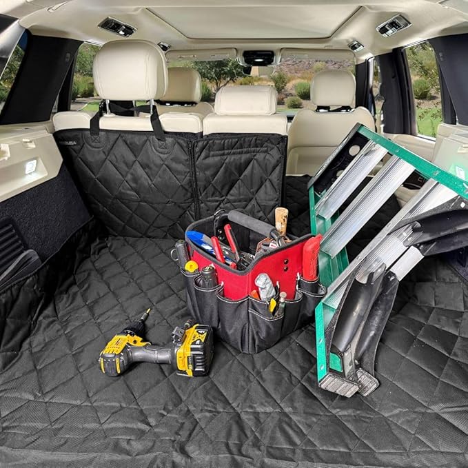 Rydura SUV Cargo Liner – Waterproof, Heavy-Duty Trunk Mat with Non-Slip Backing – Full Rear Seatback Coverage – Fits 60/40 & 50/50 Split Seats – Easy to Clean – Travel, Tools, Gear – XL