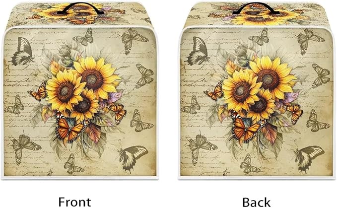 Mumeson Butterfly Sunflower Coffee Maker Cover, Universal Waterproof and Dustproof Cover for Home Garage Office Pouch with Duarble Handle Kitchen Appliance Covers