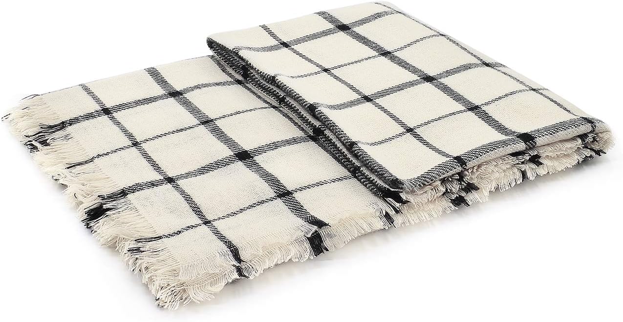 American Trends Women's Cozy Warm Winter Fall Blanket Scarf Stylish Soft Chunky Checked Giant Scarves Shawls