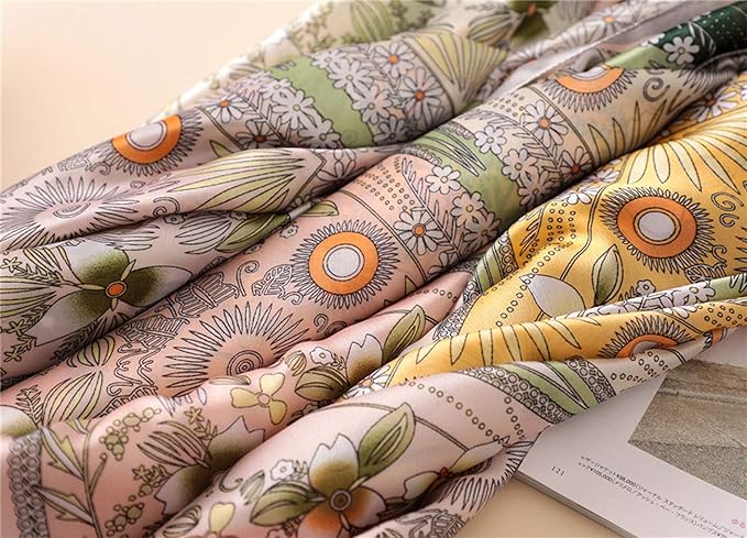 Fashion Scarves Scarf 100% Silk Feeling Scarf Silk Like Scarves Long Lightweight Sunscreen Shawls for Women