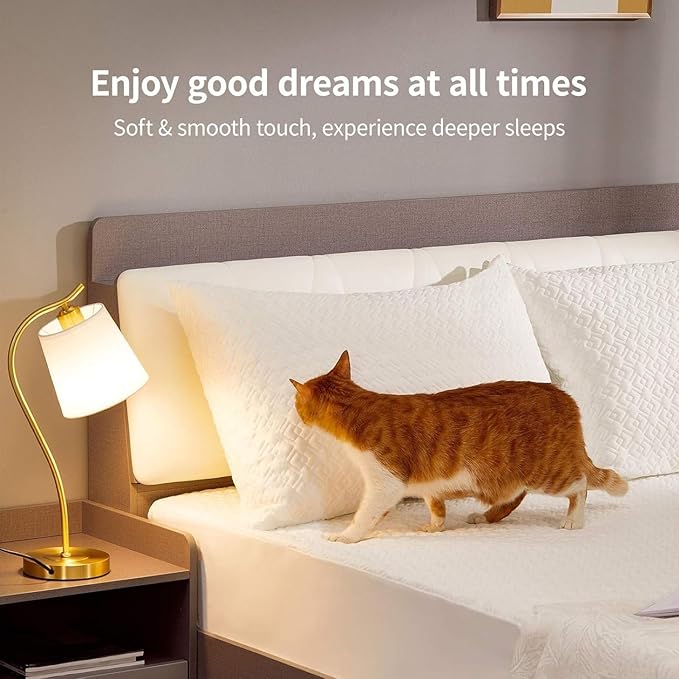 CoolShields Pillow Protector (4 Pack) Queen – Waterproof Zippered Pillow Covers, Hypoallergenic, Premium Pillowcase Encasement for Better Sleep