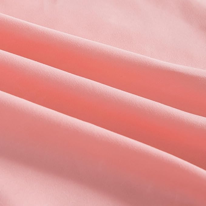 Bed Skirt Queen Size Ruffled Bed Skirts with Split Corners, 16 Inch Drop Dust Ruffle Bed Skirt with Platform,16 Inch, Peach, Queen Size