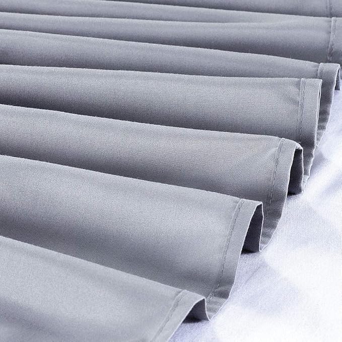 MEILA Wrap Around Bed Skirt Three Fabric Sides Elastic Dust Ruffled 14 Inch Tailored Drop,Easy to Install Fade Resistant-Grey, Twin/Full