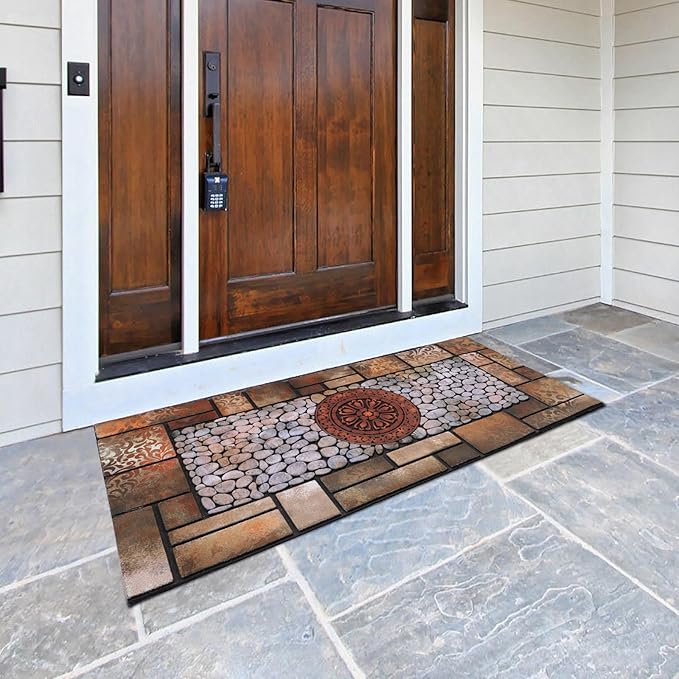 Large 47"x22" Heavy Duty Welcome Mat Outdoor with Non-Slip Rubber Backing - Durable Outdoor Door Mat for Front Door Entrance, Garage, Patio & High Traffic Areas(Sunflower)