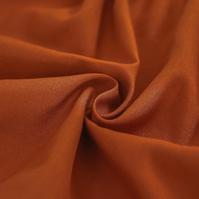 MEILA Wrap Around Bed Skirt Three Fabric Sides Elastic Dust Ruffled 14 Inch Tailored Drop,Easy to Install Fade Resistant-Caramel, Queen/King