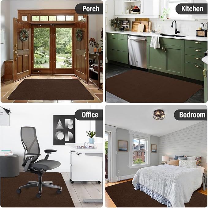 Office Chair mat for Hardwood Floor,55"x35" Anti-Slip Floor Protector for Home Office,Under Desk Mat,Computer Chair mat for Rolling Chairs Charcoal Coffce