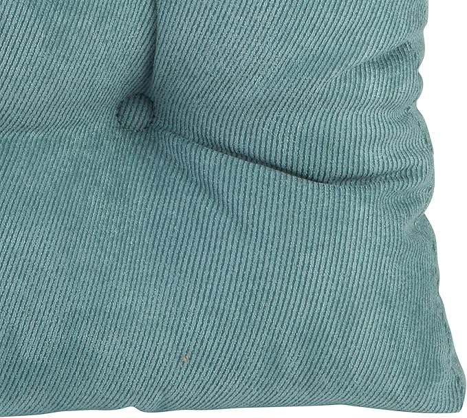 Klear Vu Gripper Overstuffed Universal Non-Slip Dining Chair Cushions for Kitchen Decor or Office Use, U-Shaped Skid-Proof Seat Pad, 17x17 Inches, 2 Count (Pack of 1), Linear Marine Blue