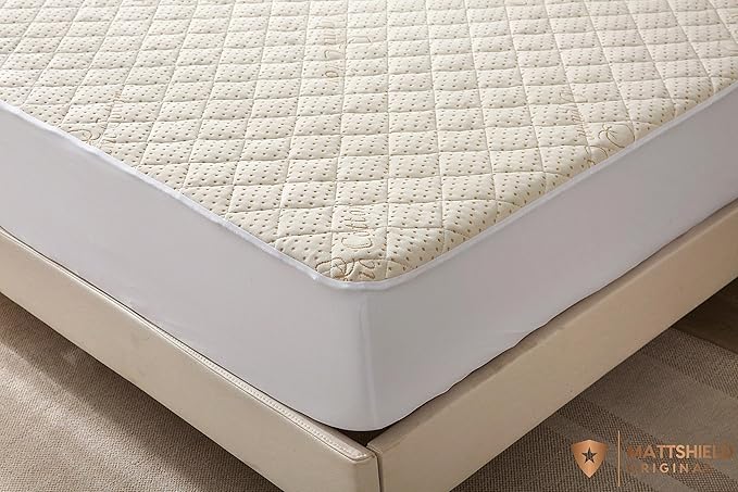 Luxury Quilted Organic Cotton Mattress Protector King - 380 GSM Waterproof & Breathable Pad - Deep Pocket Fitted Cover - Soft & Silent Protection