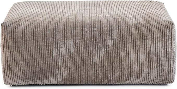JACH 39.37" Oversized Ottoman Seater for Living Room, Deep Seat Extra Sofa Seater, Minimalist Chaise Ottoman, Modern Corduroy Ottomans for Living Room, Apartment, Light Brown 